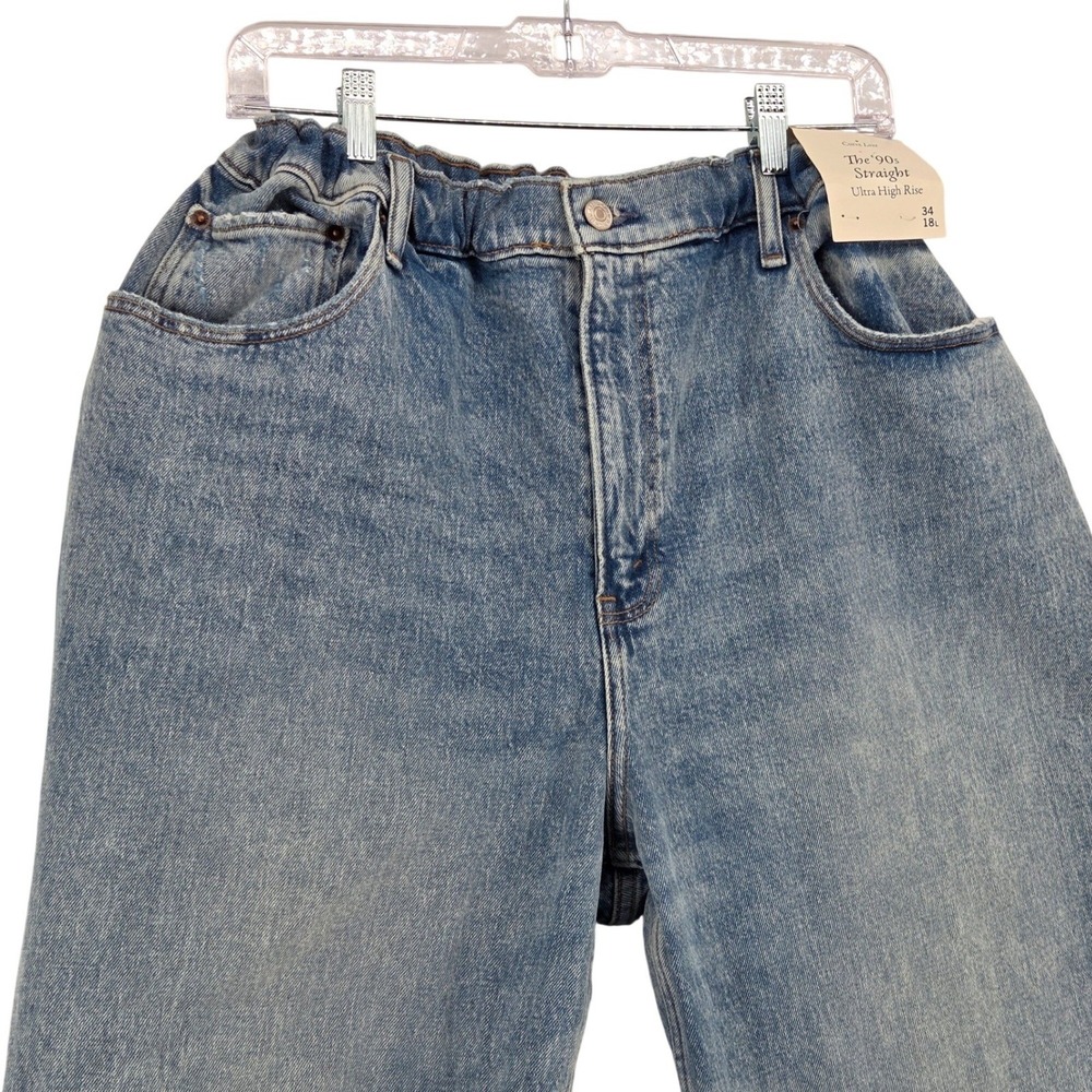 Abercrombie Fitch NEW Women 18 Long Curve Love 90s Straight Ultra High Rise Jean